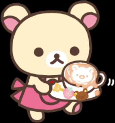 Rilakkuma Cafe Server Cute Illustration PNG Image