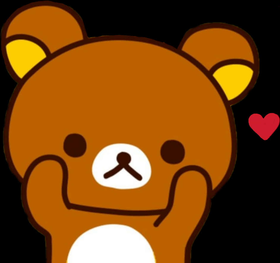 Rilakkuma Cartoon Bear Love Heart PNG Image