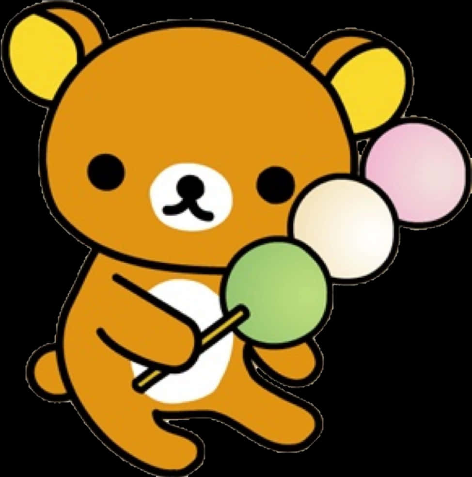 Rilakkuma Holding Dango Sticks PNG Image