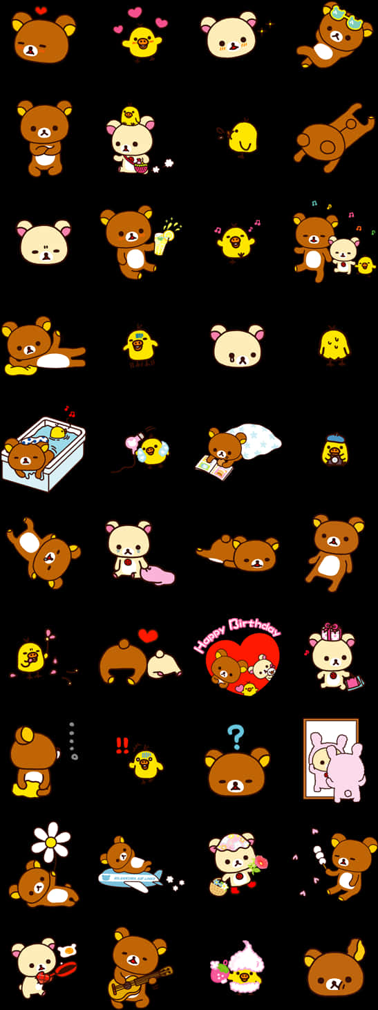 Rilakkumaand Friends Cute Icons PNG Image