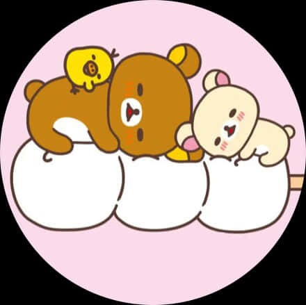 Rilakkumaand Friends Resting PNG Image