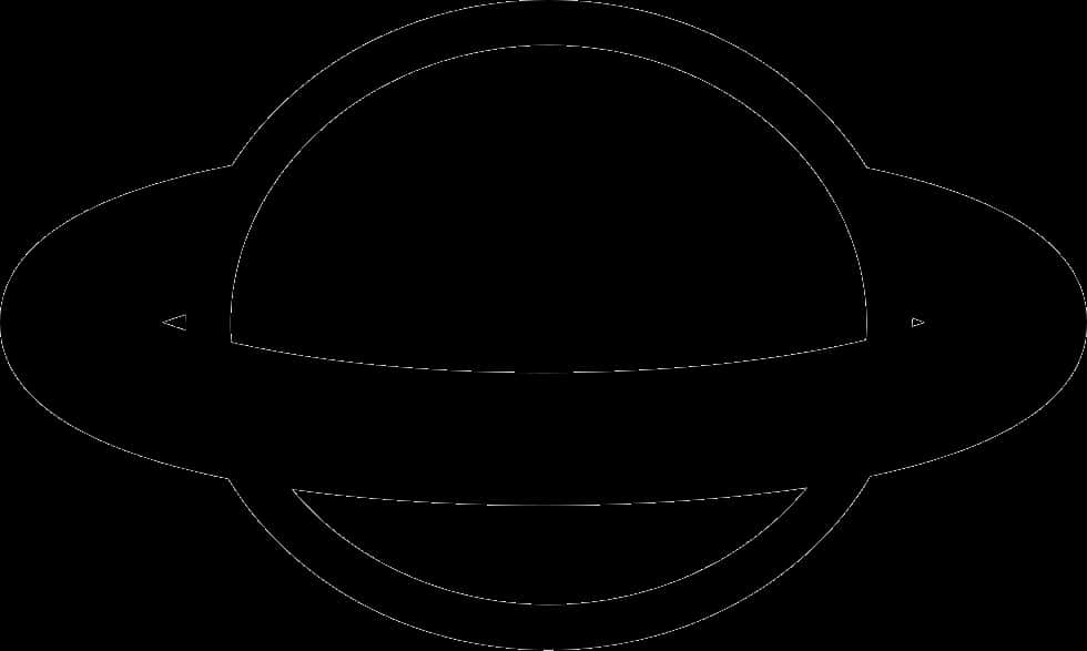 Ringed Planet Outline Graphic PNG Image