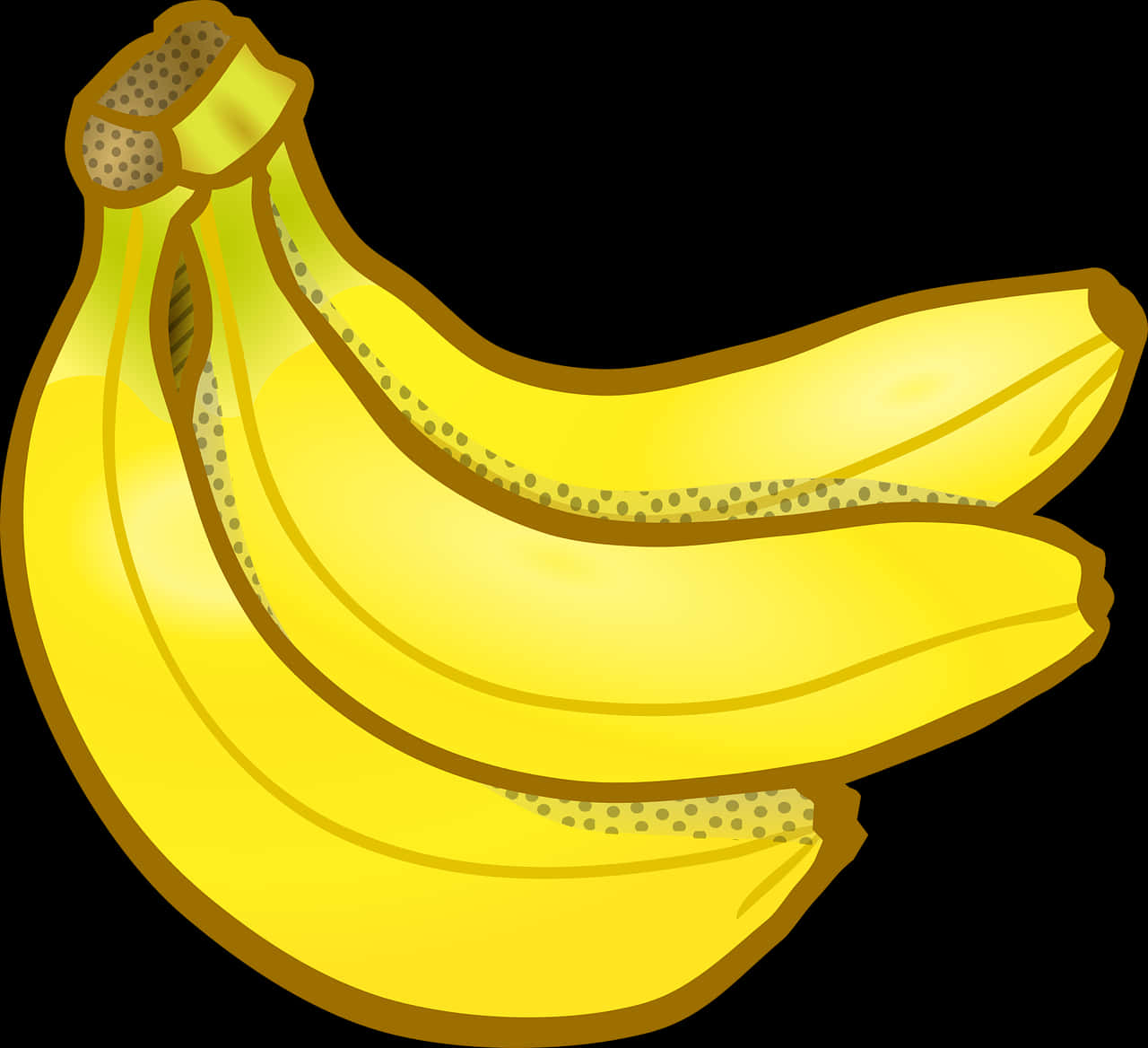 Ripe Banana Cluster Illustration PNG Image