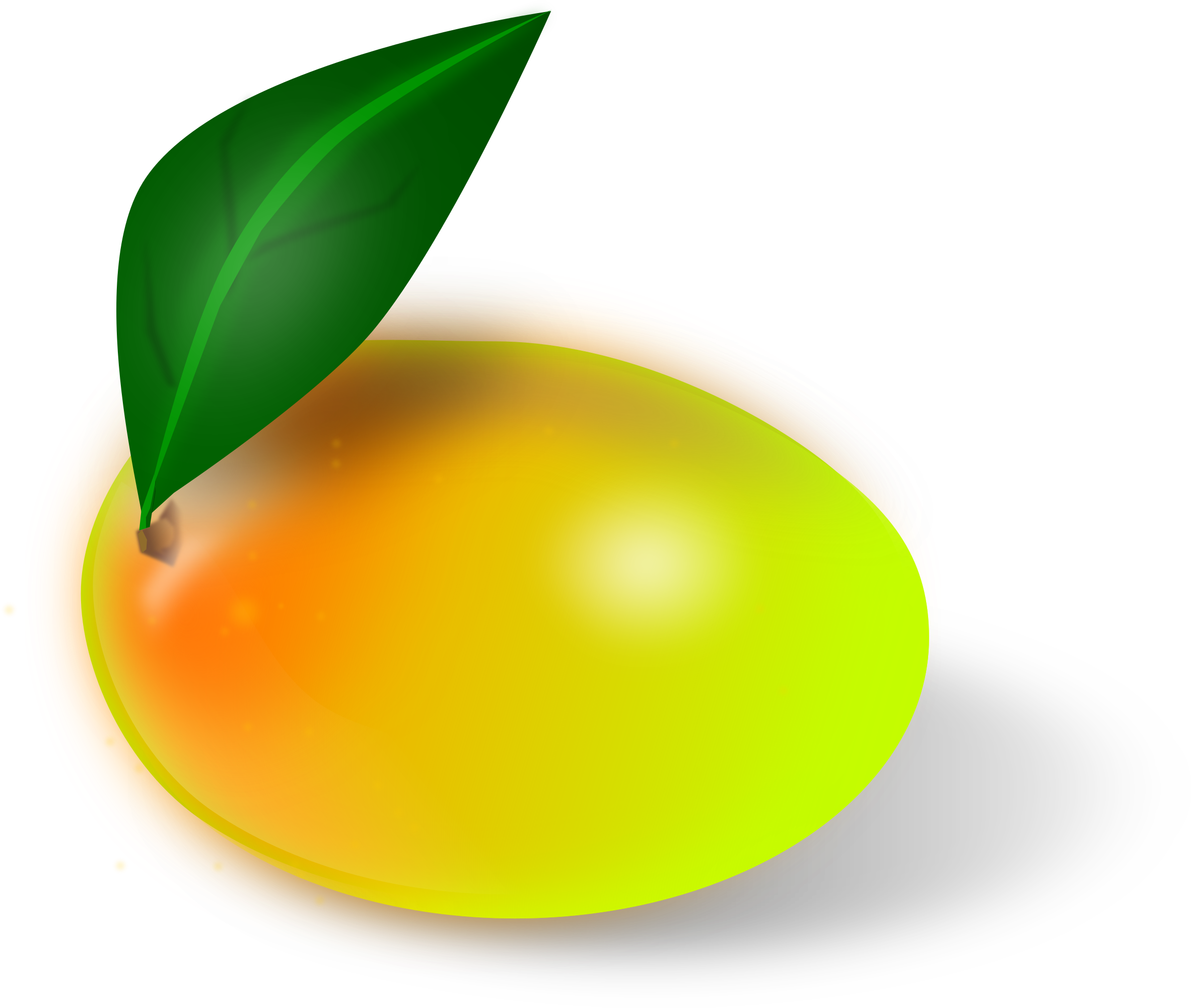 Ripe Mango With Leaf PNG Image