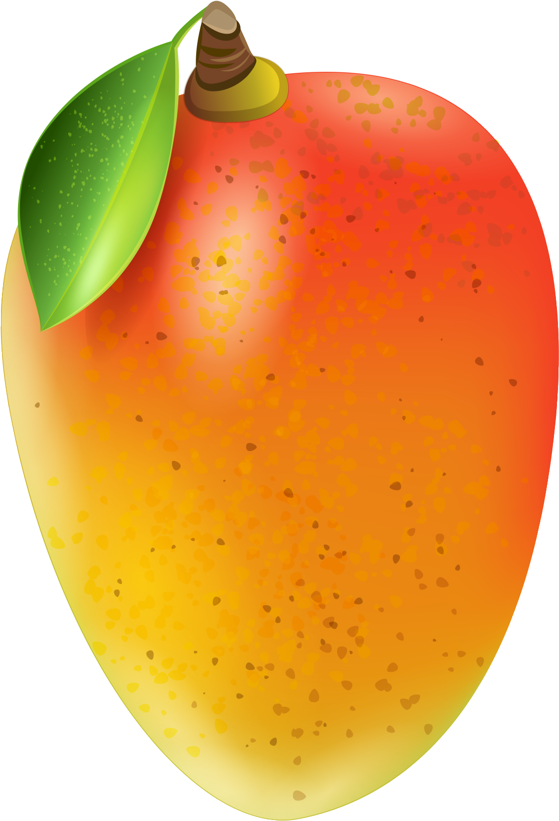 Ripe Mango With Leaf PNG Image