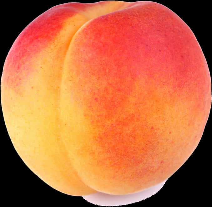 Ripe Peach Isolatedon Black PNG Image