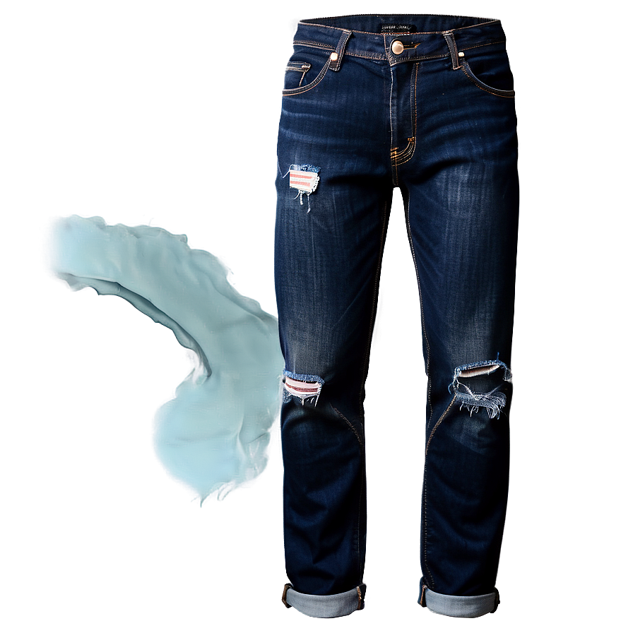 Ripped Folded Jeans Png Tuv78 PNG Image