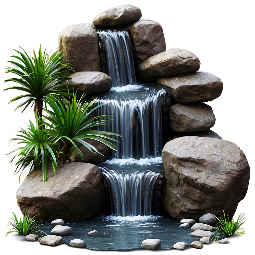 River Rock Waterfall Design Png 29 PNG Image