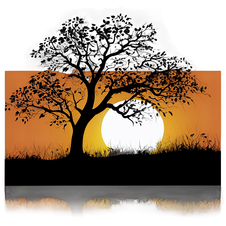 Riverbank Tree Silhouette Png 05252024 PNG Image