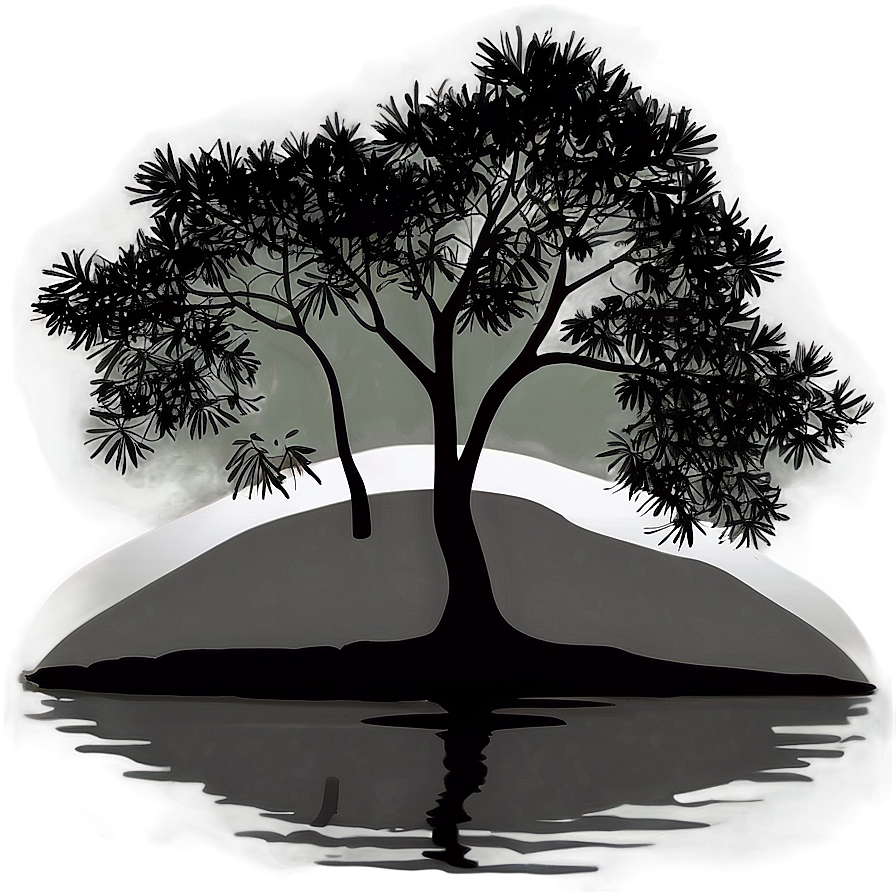 Riverbank Tree Silhouette Png Vvi11 PNG Image