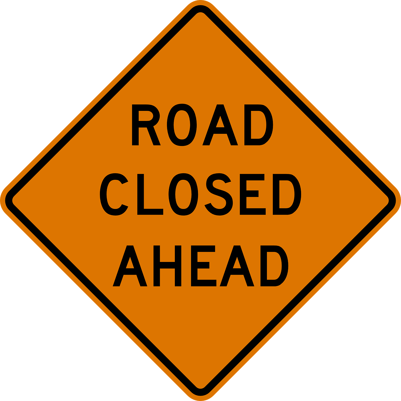 Road Closed Ahead Sign PNG Image