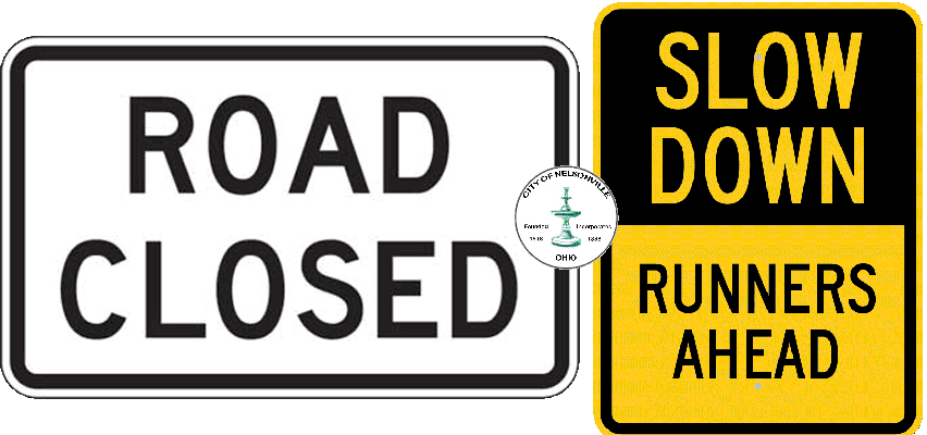 Road Closedand Runners Ahead Signs PNG Image