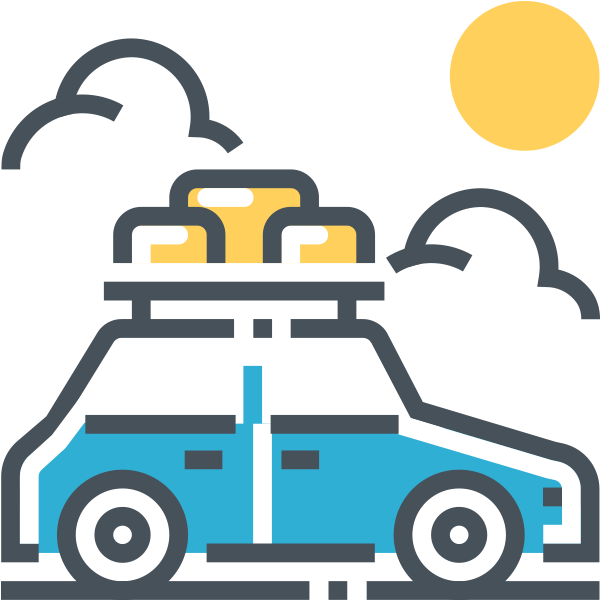 Road Trip Ready Carwith Luggage PNG Image