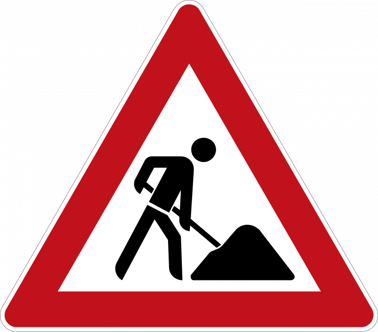 Roadwork Triangle Warning Sign.png PNG Image