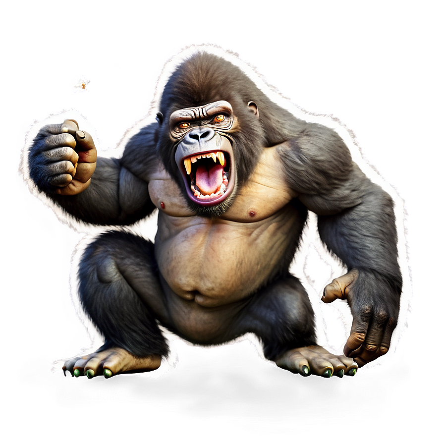 Roaring Gorilla Cartoon Png Odx PNG Image