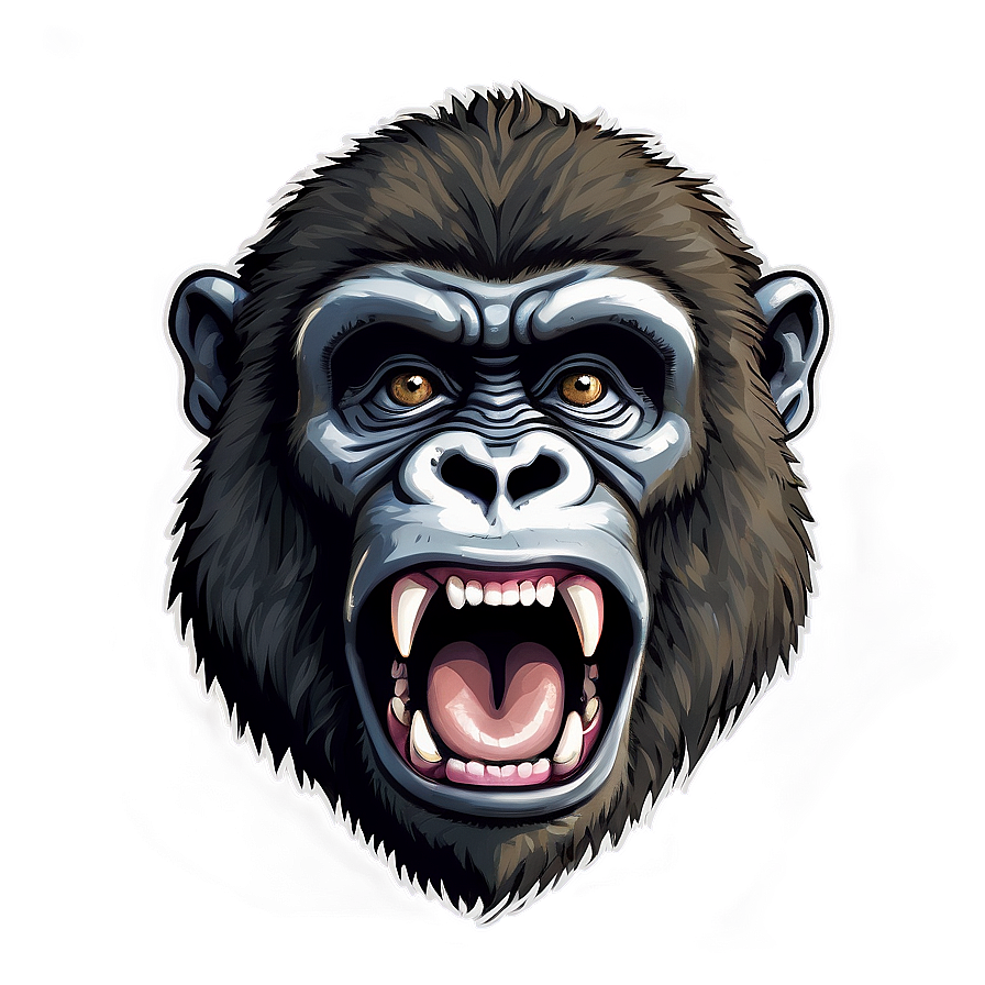 Roaring Gorilla Cartoon Png Xli90 PNG Image