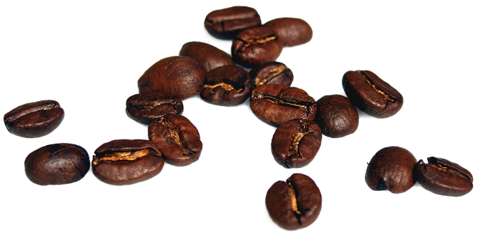 Roasted Coffee Beans Black Background PNG Image