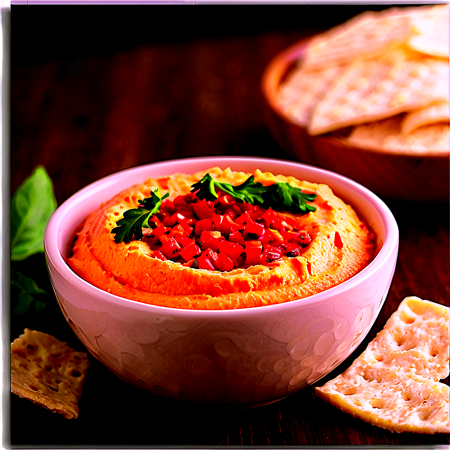 Roasted Red Bell Pepper Hummus Png Nxq30 PNG Image