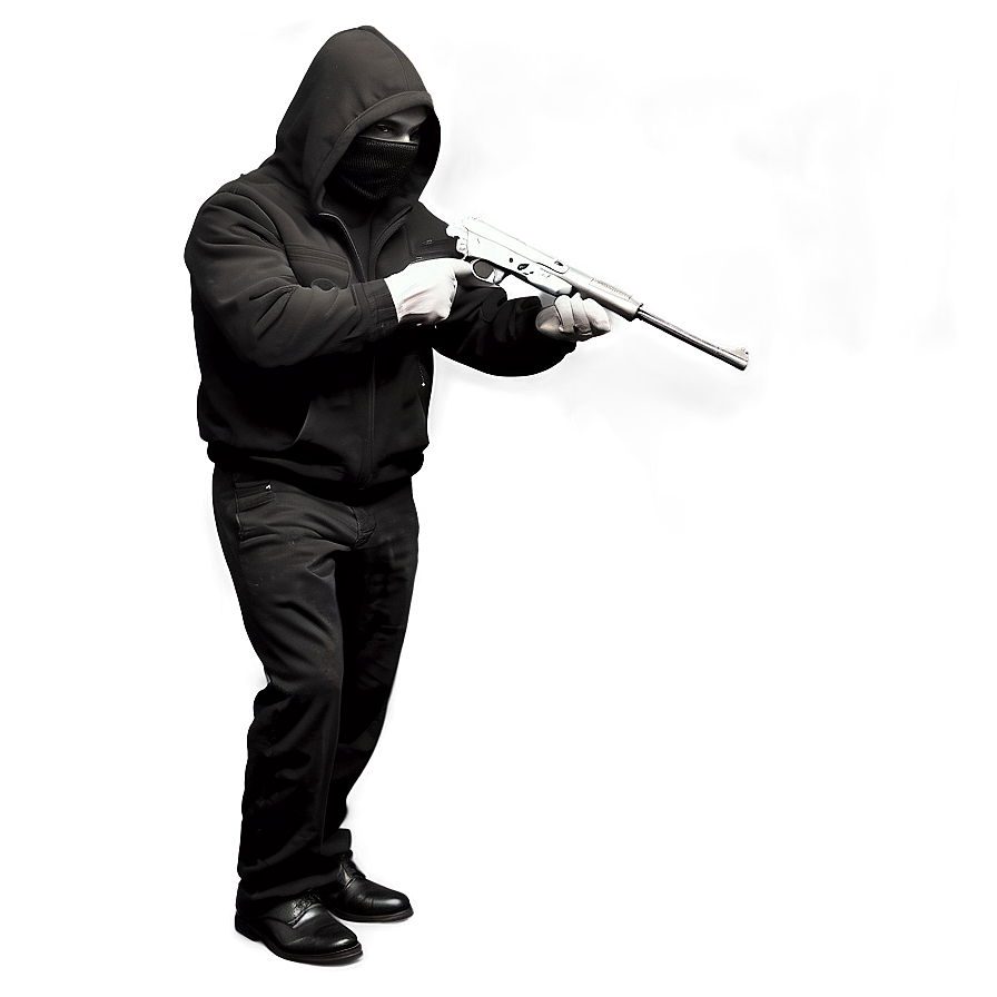 Robber In Black And White Png Ygm19 PNG Image