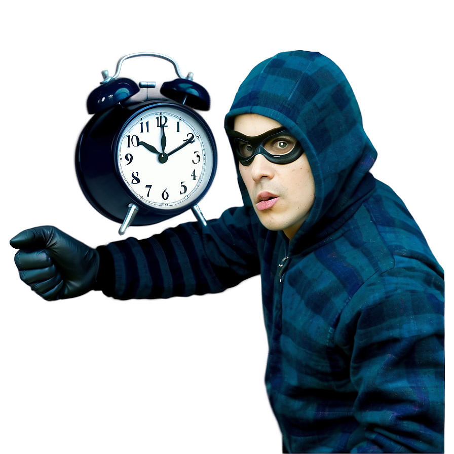 Robber With Alarm Clock Png Jxt PNG Image