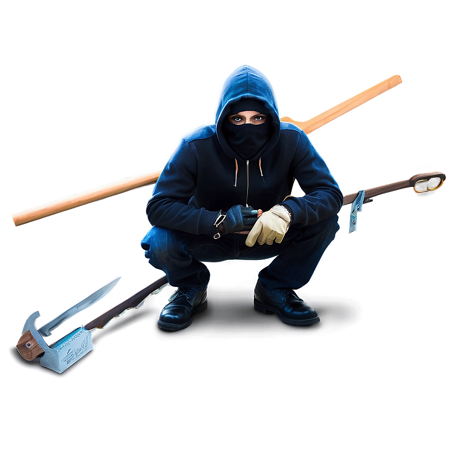 Robber With Burglar Tools Png 06212024 PNG Image