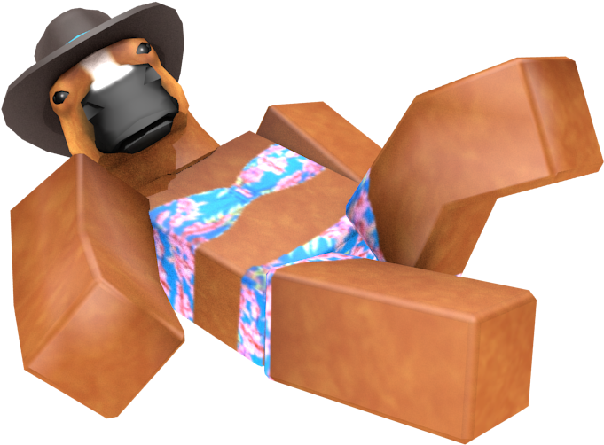 Roblox Character Lying Down With Hat PNG Image