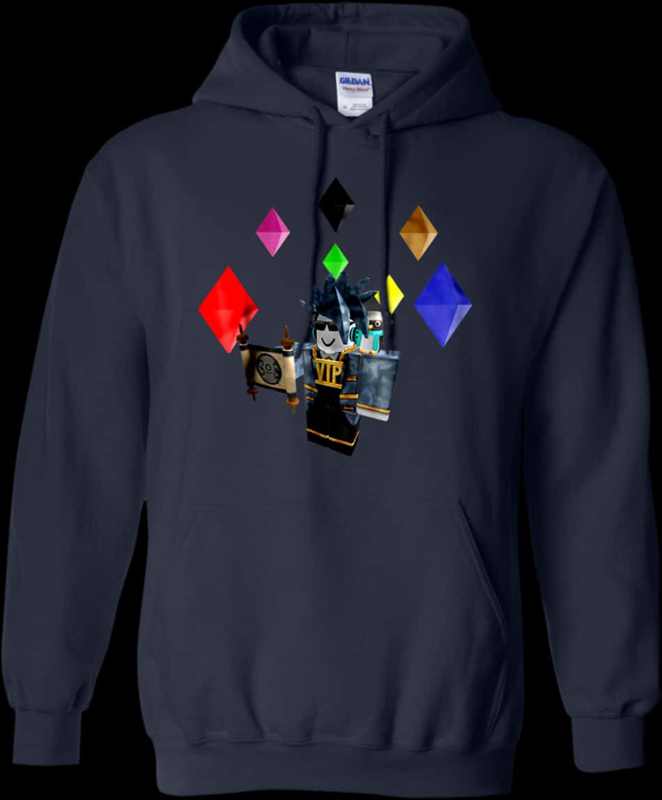 Roblox Character V I P Hoodie Design PNG Image