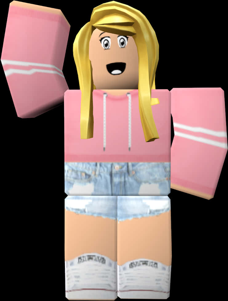 Roblox Character With Surprised Face PNG Image