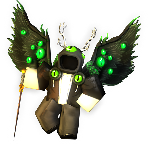 Roblox Characterwith Green Eyesand Wings PNG Image