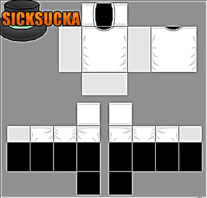 Roblox Clothing Template Black White PNG Image