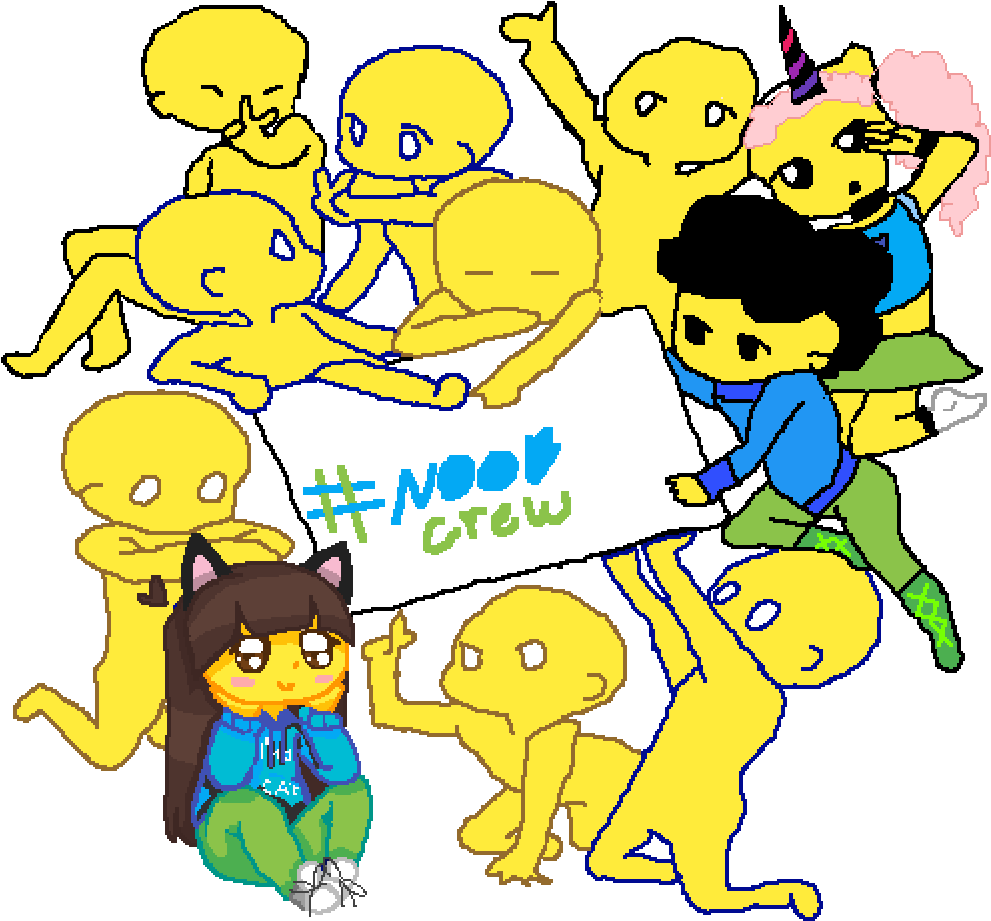 Roblox Noob Crew Celebration PNG Image