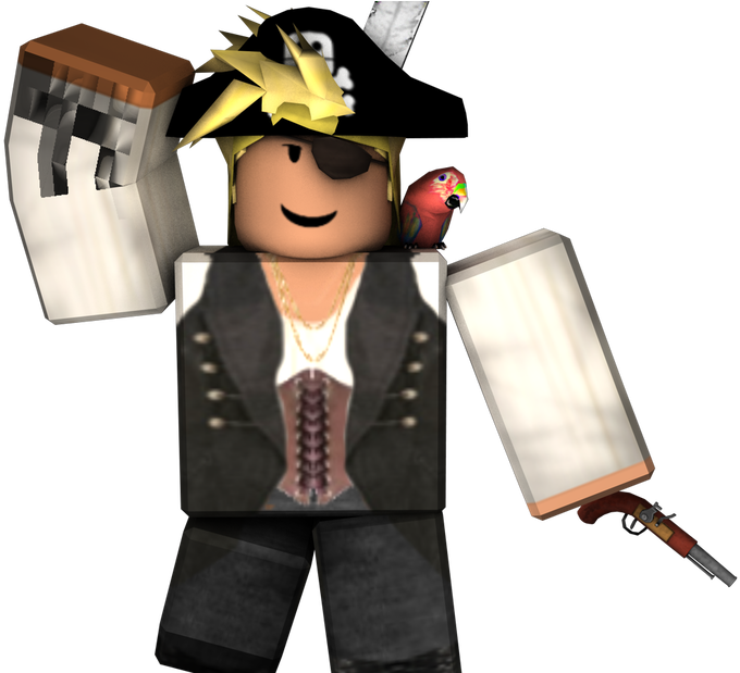 Roblox Pirate Avatarwith Parrotand Weapons PNG Image