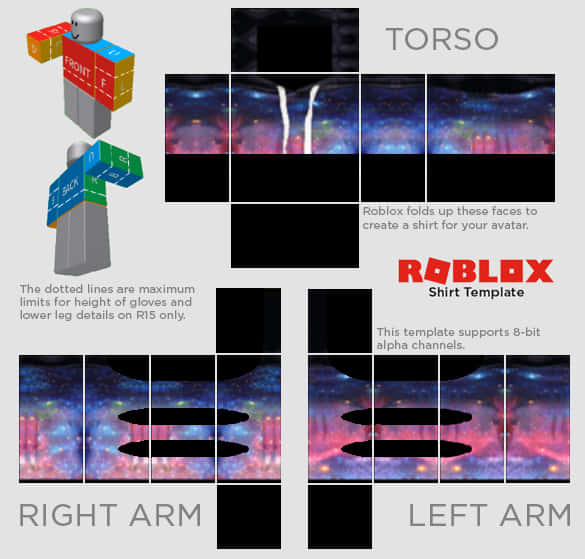 Roblox Shirt Template Galaxy Design PNG Image