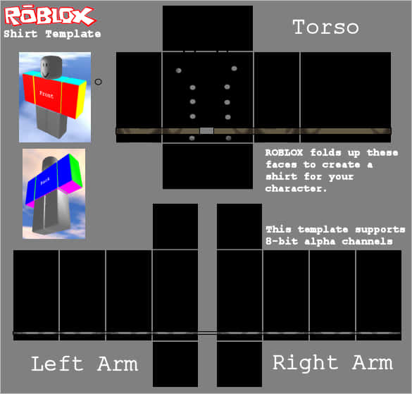 Roblox Shirt Template Guide PNG Image