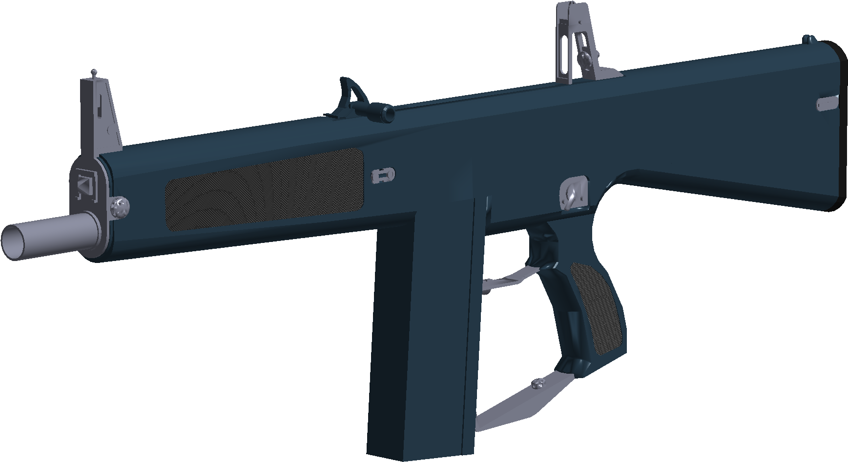 Roblox Styled Submachine Gun Render PNG Image