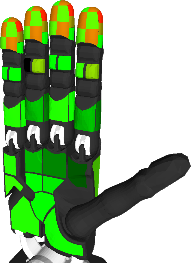 Robotic Green Hand Gesture PNG Image