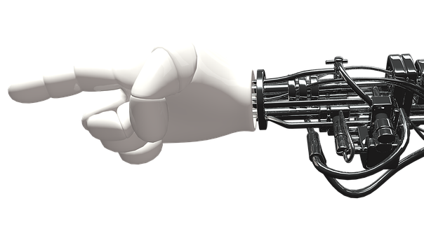 Robotic Hand Pointing Gesture PNG Image