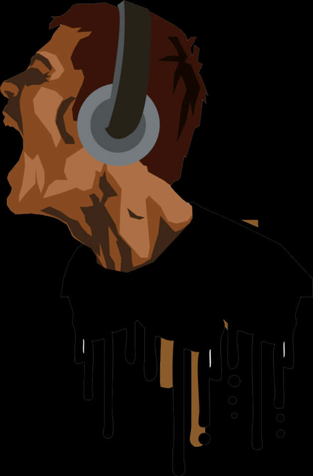 Rock Headphones Graphic PNG Image