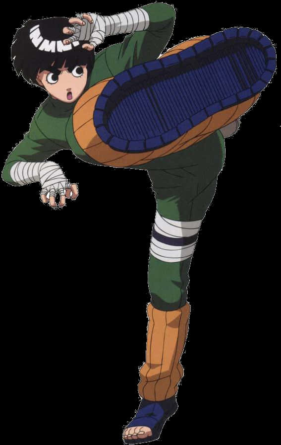 Rock Lee Action Pose PNG Image