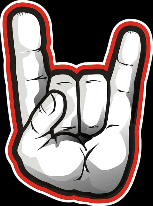 Rockand Roll Hand Sign Illustration PNG Image