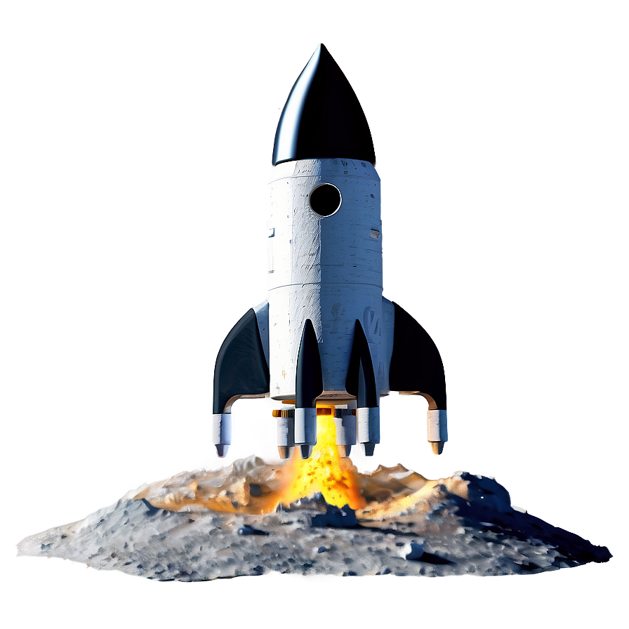 Rocketship On Moon Png Msu4 PNG Image