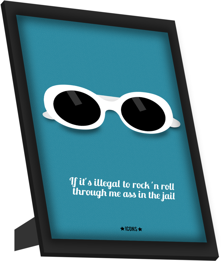 Rockn Roll Sunglasses Art Print PNG Image