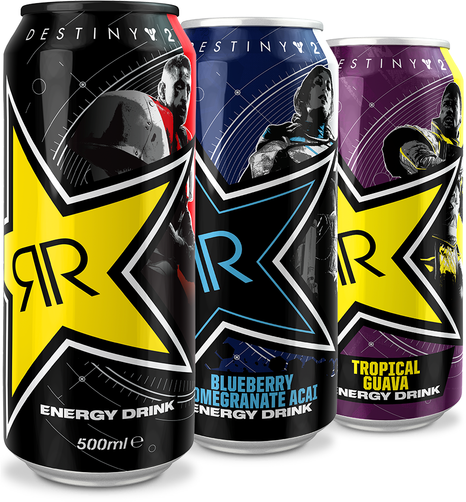 Rockstar Destiny2 Energy Drink Cans PNG Image