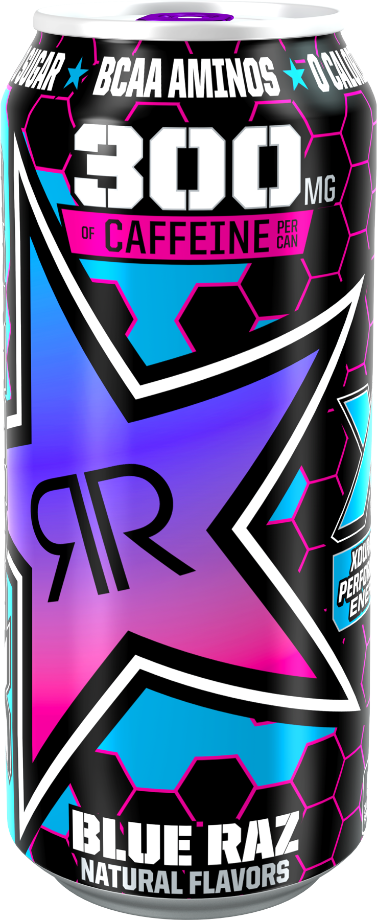 Rockstar Energy Drink Blue Raz Can PNG Image