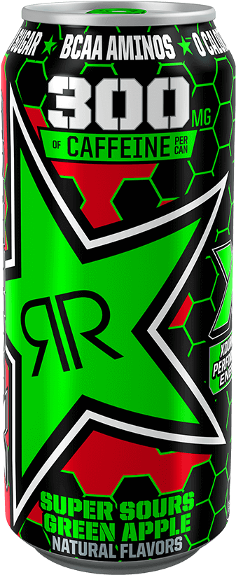 Rockstar Energy Drink Green Apple Can PNG Image