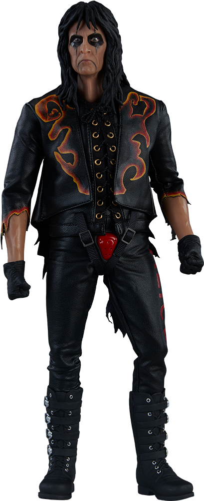 Rockstar_ Figure_in_ Leather_ Attire PNG Image