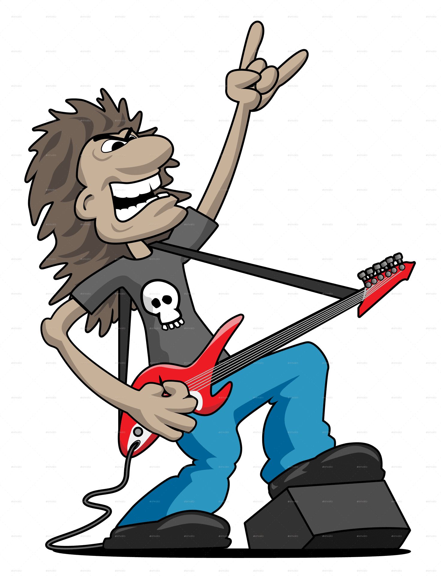 Rockstar Guitarist Cartoon.png PNG Image