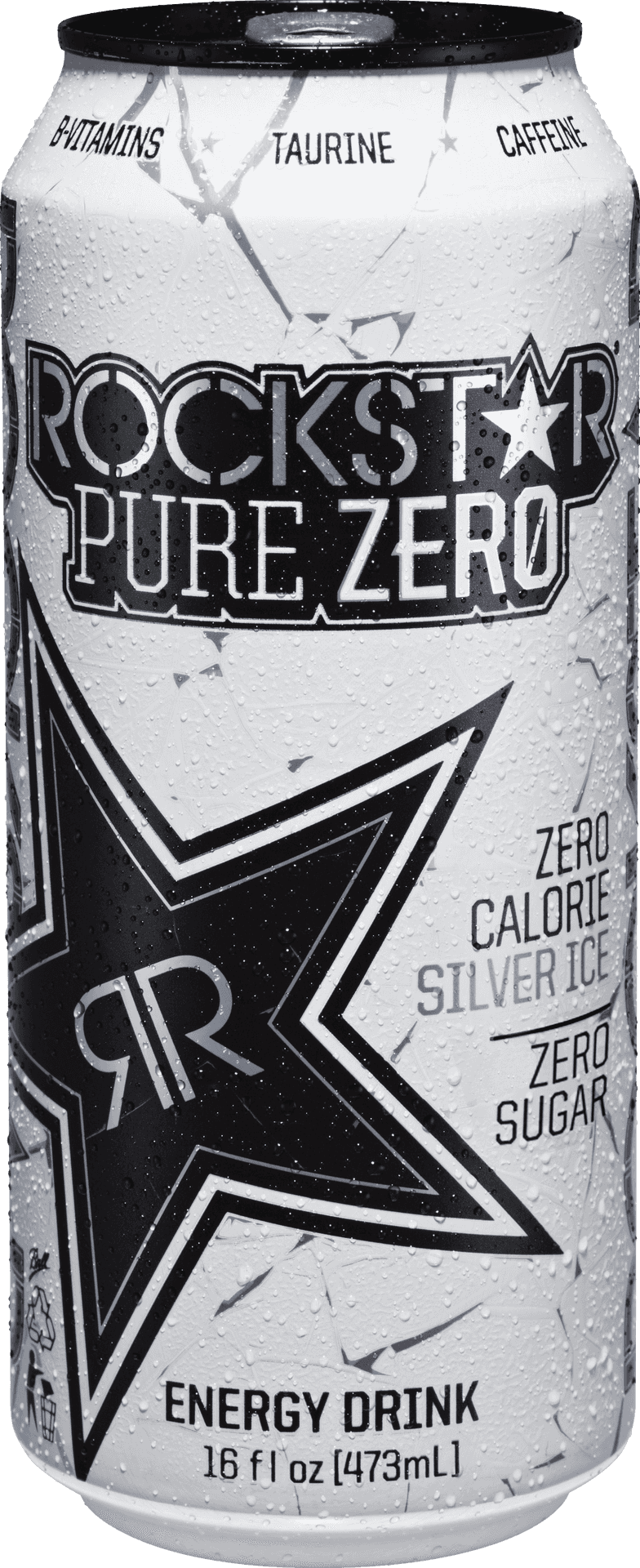 Rockstar Pure Zero Silver Ice Energy Drink Can PNG Image