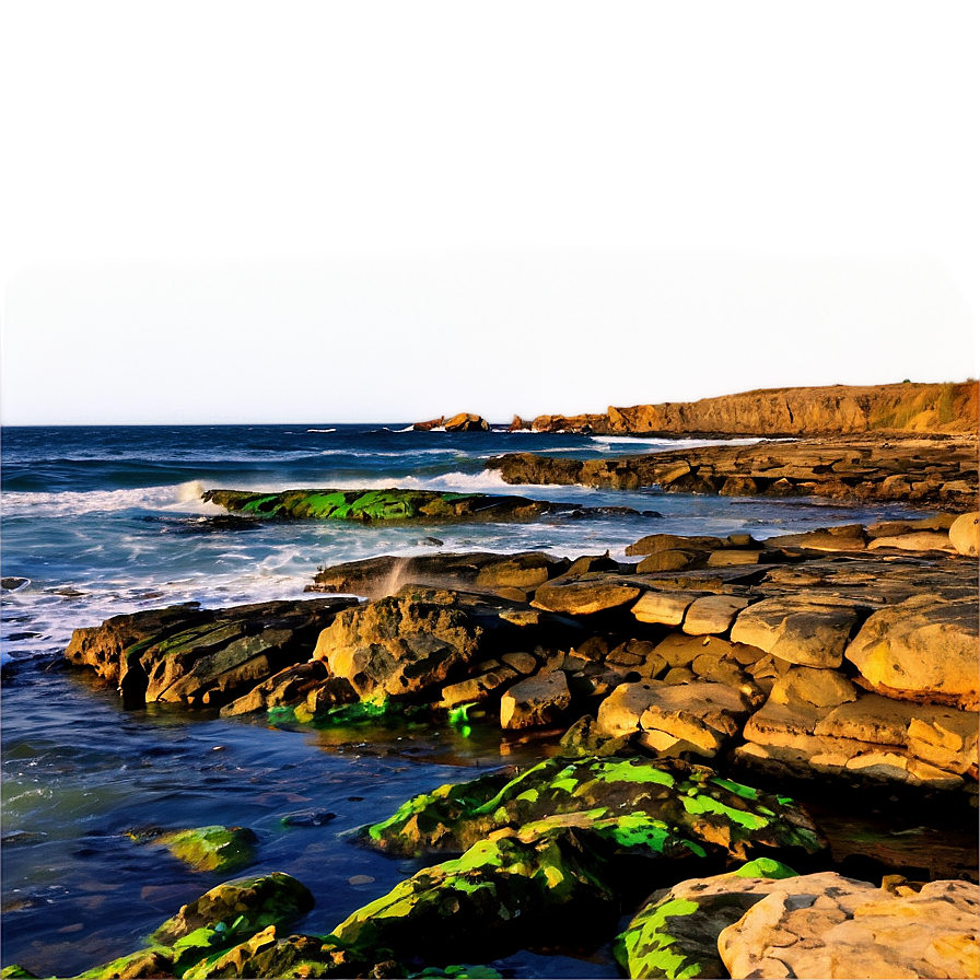 Rocky Coastline At Sunrise Photo Png 30 PNG Image