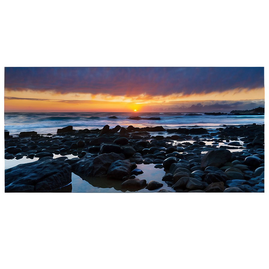 Rocky Coastline At Sunrise Photo Png Sbn PNG Image